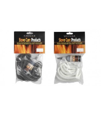 8mm Stovax Rope Black Pack: Stovax thermic seal rope adhesive & rope